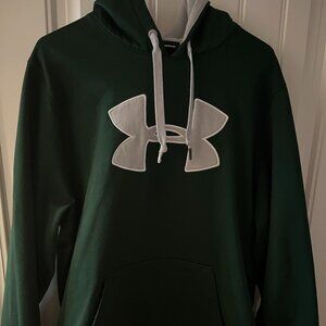 Under Armour UA Mens XL Dark Green Sweatshirt Jacket Hoody 100% Polyester